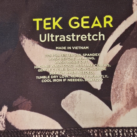 Tek Gear Women's Purple Floral Print Activewear Leggings Sz L - Picture 6 of 7